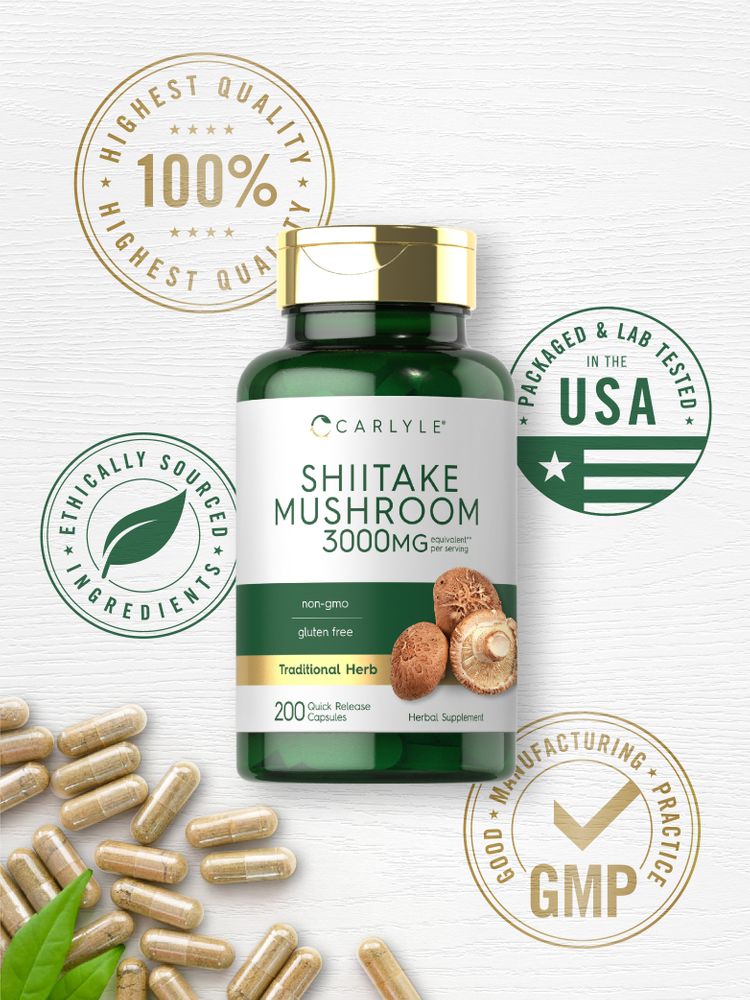 Shiitake Mushroom 3000mg per serving | 200 Capsules