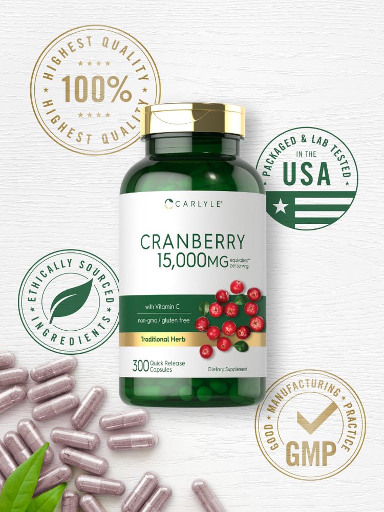 Cranberry 15000mg por porção | 300 Cápsulas