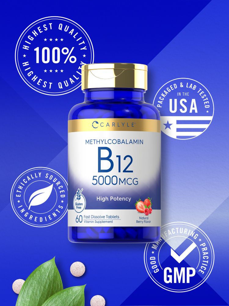 Vitamina B-12 5000mcg | 60 Tabletas