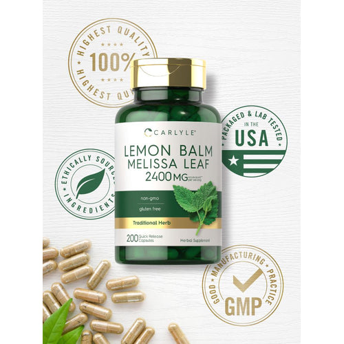 View 6 Lemon Balm Melissa Leaf 2400mg per serving | 200 Capsules