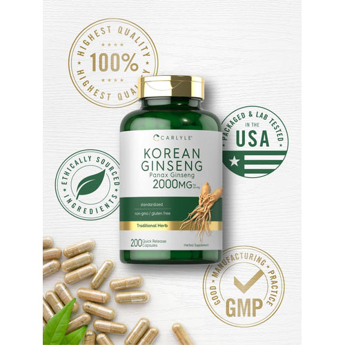 View 6 Extracto de Ginseng Coreano 2000 mg por porción | 200 Cápsulas