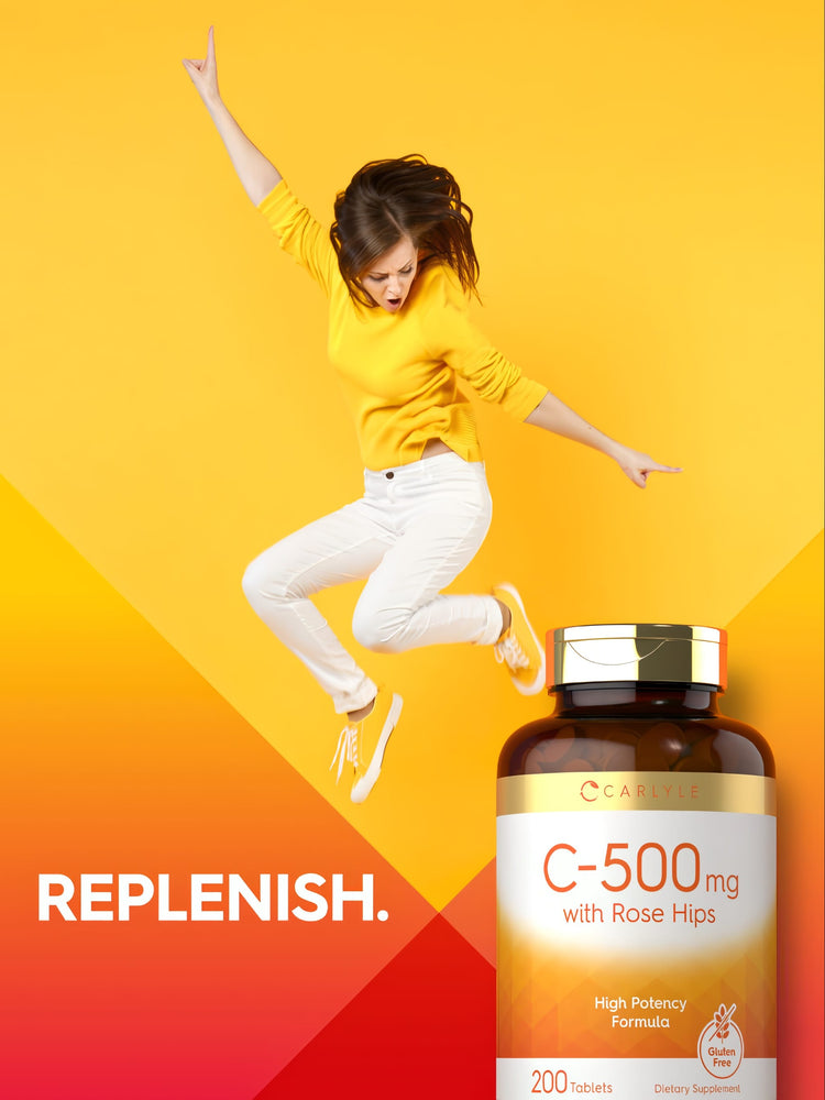 Vitamina C 500mg per porzione con Cinorrodo | 200 Compresse