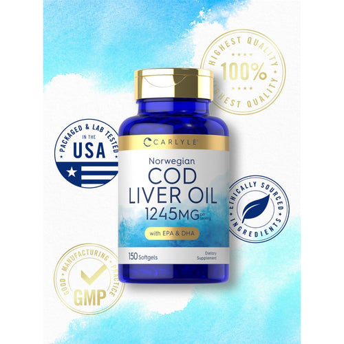 View 6 Aceite de Hígado de Bacalao 1245mg por porción | 150 Cápsulas blandas