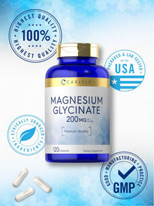 Magnesium Glycinate 200mg | 120 Capsules