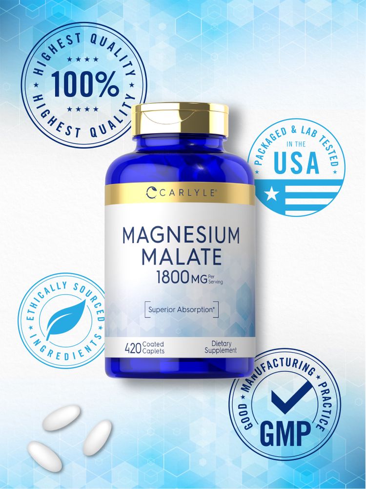 Magnesium Malate 1800mg | 420 Caplets