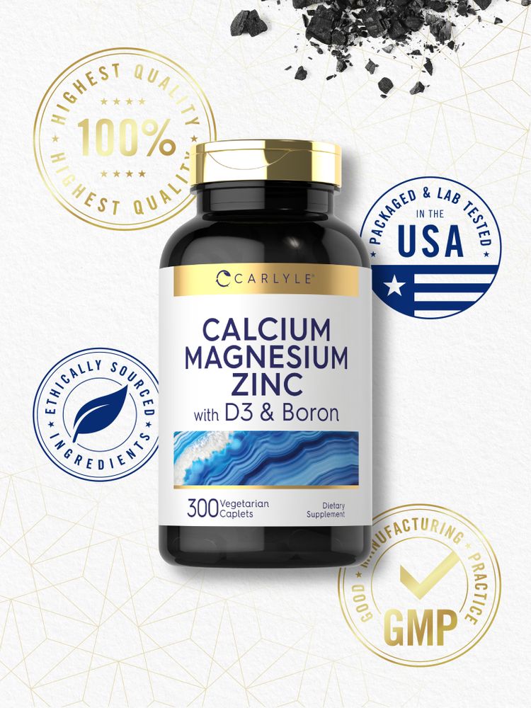 Calcium Magnésium Zinc avec Vitamine D3 et Bore | 300 Comprimés