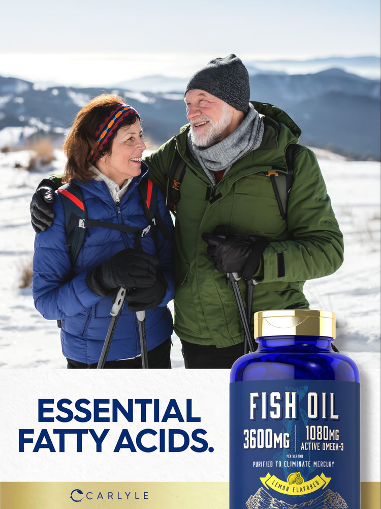 Aceite de Pescado 3600 mg con Omega-3 1080 mg por porción | 120 Cápsulas Blandas