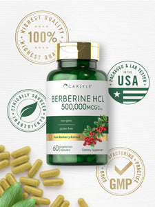 Berberine 500,000mcg | 60 Capsules