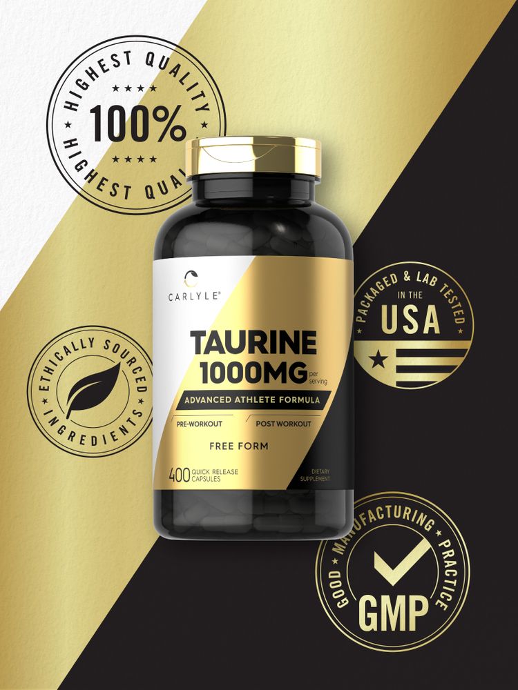 Taurine 1000mg per serving | 400 Capsules