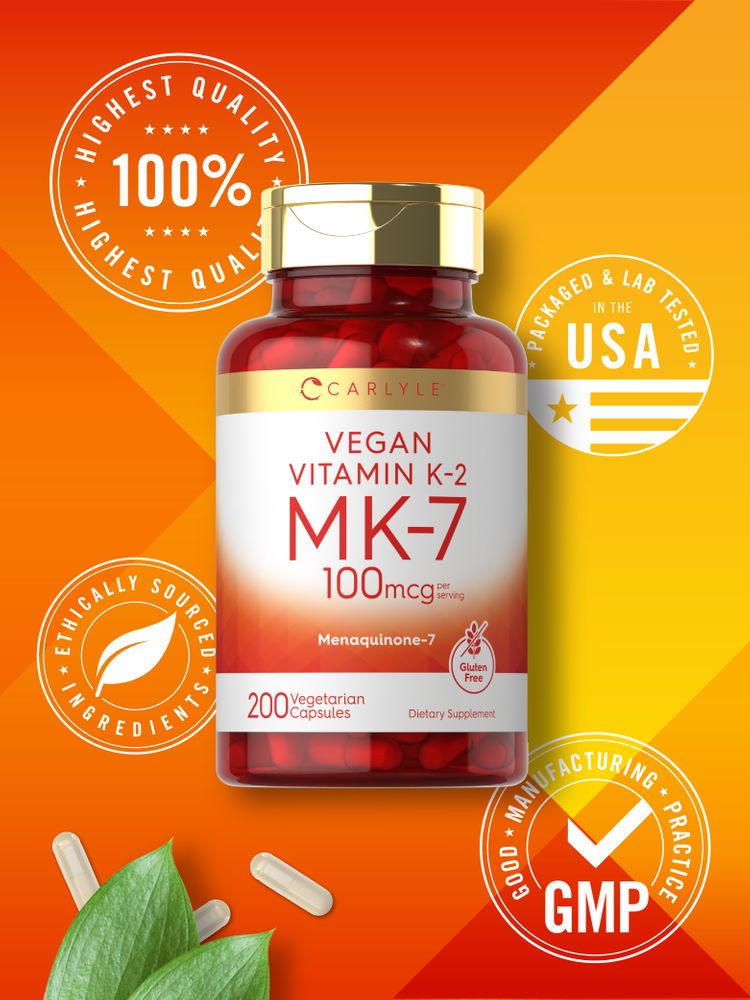 Vitamina K-2 MK7 100 mcg per porzione | 200 Capsule