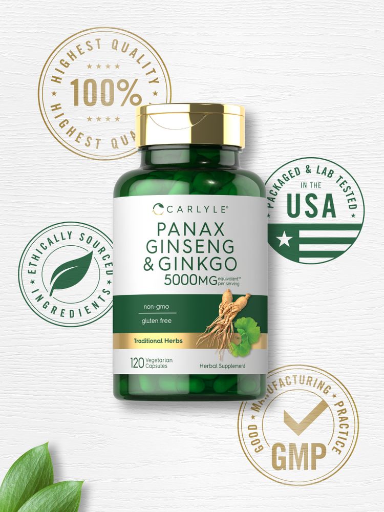 Panax Ginseng & Ginkgo Biloba 5000mg por porção | 120 Cápsulas