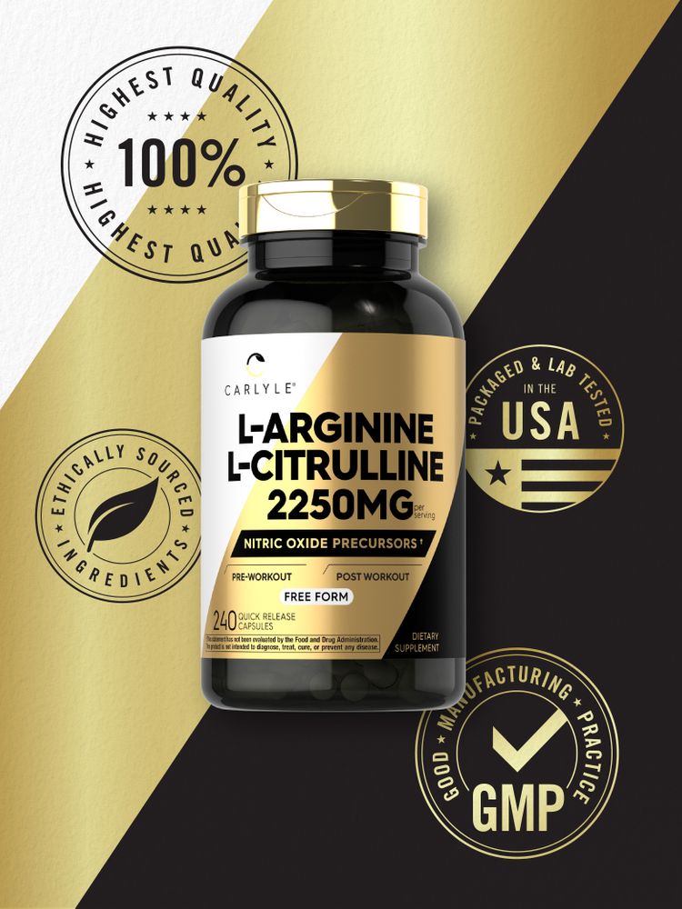 L-Arginin L-Citrullin-Komplex 2250 mg pro Portion | 240 Kapseln