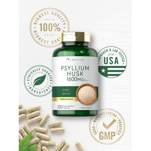 View 6 Cáscara de Psyllium 1600mg por porção | 200 Cápsulas