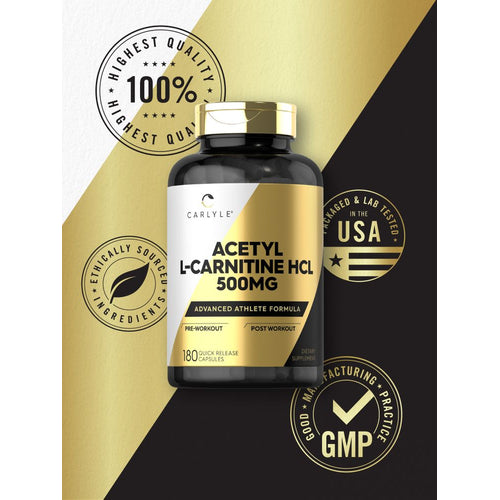 Acetyl L-Carnitine HCL 500mg per serving | 180 Capsules Acetyl L-Carnitine HCL 500mg per serving | 180 Capsules
