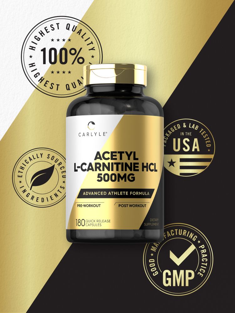 Acetyl L-Carnitine HCL 500mg | 180 Capsules