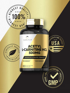 Acetyl L-Carnitine HCL 500mg | 180 Capsules