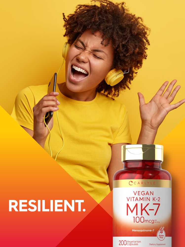 Vitamina K-2 MK7 100 mcg per porzione | 200 Capsule