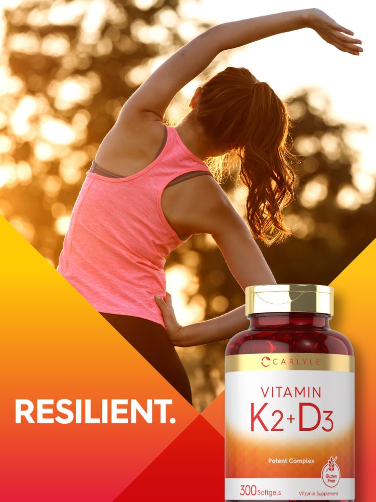 Vitamina K-2 com D-3 | 300 Cápsulas Gelatinosas