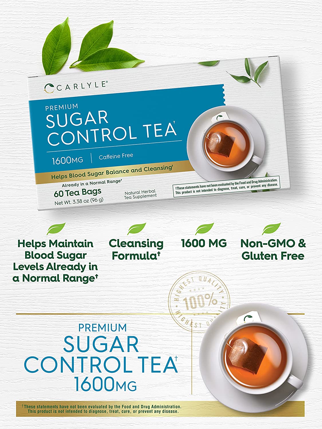 Sugar Control Tea Bags | 60 Count
