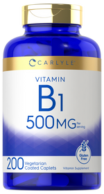Load image into Gallery viewer, Vitamin B1 500 mg | 200 Vegetarian Caplets
