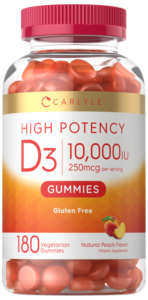Vitamin D3 10,000 IU (250 mcg) Gummies | 180 Count