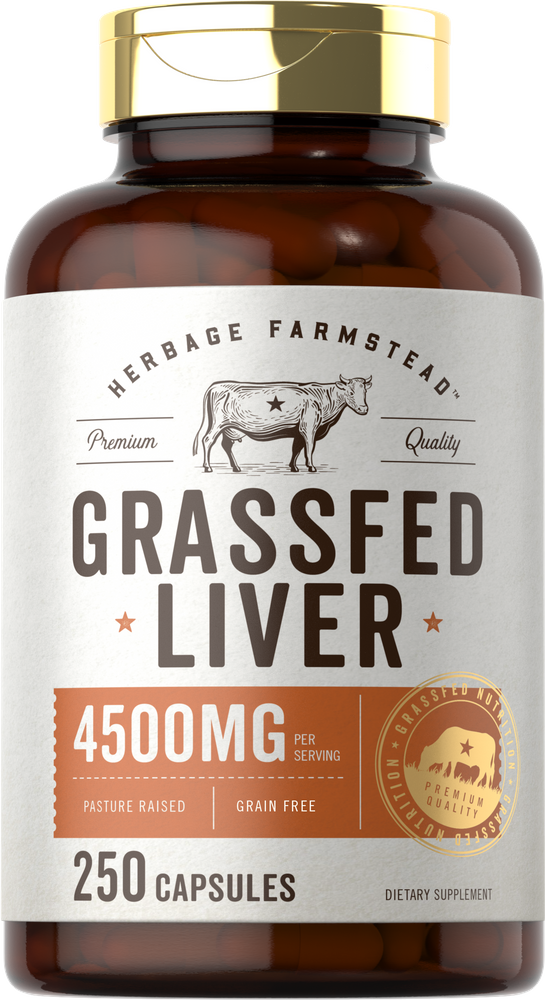 Grass Fed Beef Liver 4500mg per serving | 250 Capsules