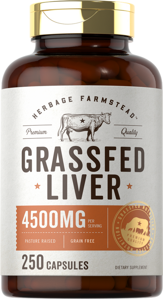 Grass Fed Beef Liver 4500mg per serving | 250 Capsules