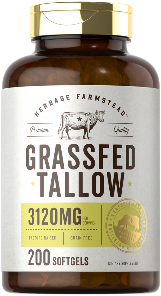 Grass Fed Tallow 3120mg per serving | 200 Softgels