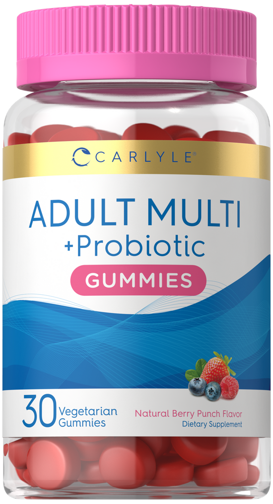Adult Multivitamins Gummies with Probiotic | Berry Punch Flavor | 30 Count