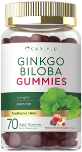 Ginkgo Biloba 300mg | 70 Gummies | Natural Peach Raspberry Flavor