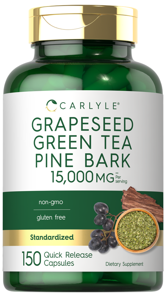 Grapeseed, Green Tea, Pine Bark 15,000mg | 150 Capsules