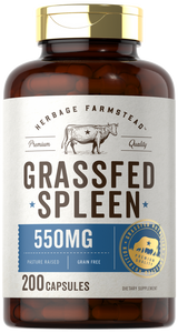 Grass Fed Beef Spleen 550mg | 200 Capsules