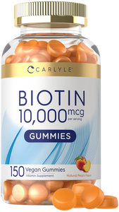 Biotin 10,000 mcg Gummies | Peach Flavor | 150 Count