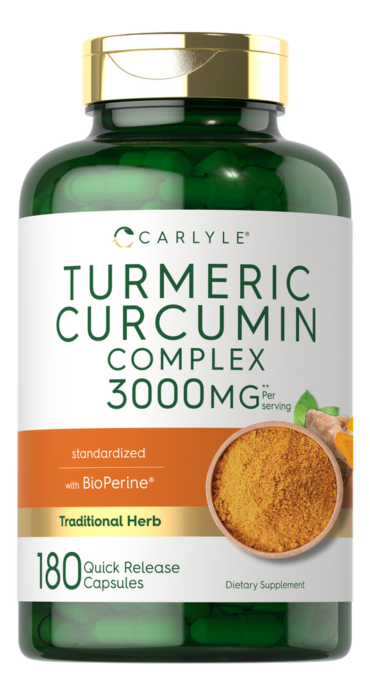 Complejo de Cúrcuma Curcumina 3000mg por porción | 180 Cápsulas