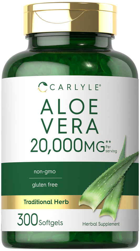 Aloe Vera 20000 mg por porción | 300 cápsulas blandas