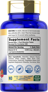 Vitamin B-12 5000mcg | 250 Tablets