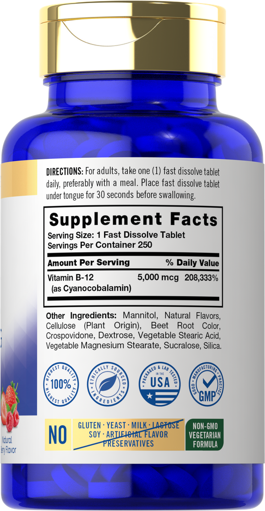 Vitamina B-12 5000mcg | 250 Comprimidos