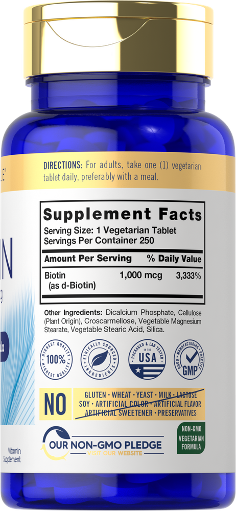 Biotin 1000mcg | 250 Vegetarian Tablets