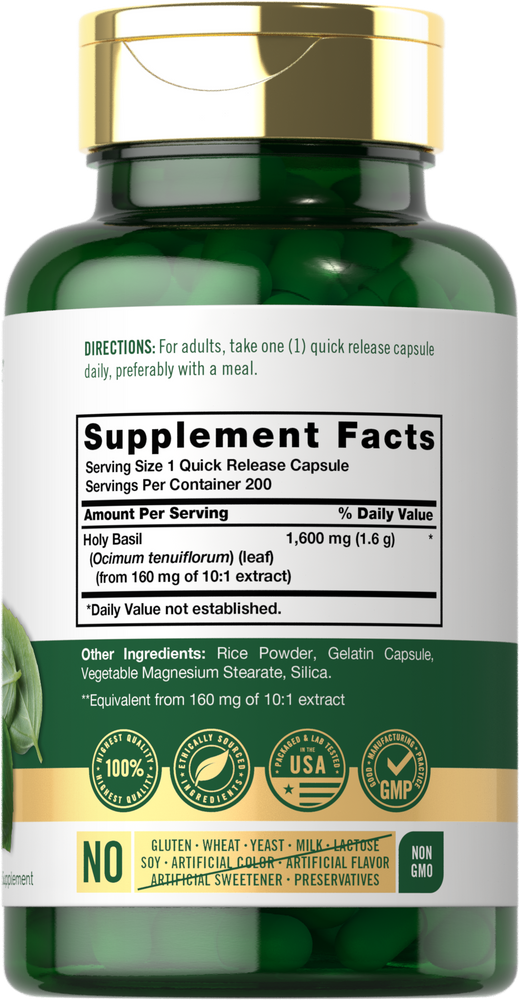 Albahaca Sagrada 1600mg | 200 Cápsulas