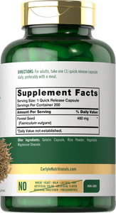 Fennel Seed 480mg | 200 Capsules