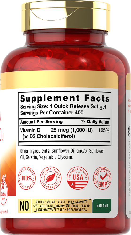 Vitamine D-3 1000UI | 400 Capsules