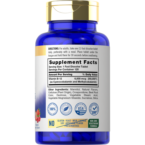 View 2 Vitamina B-12 6000 mcg | 120 tabletas