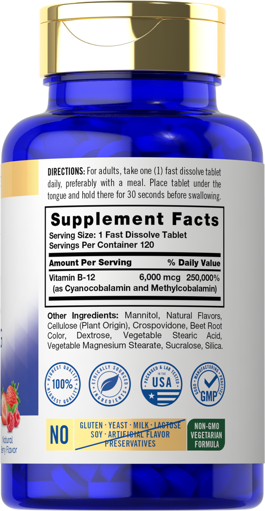 Vitamine B-12 6000mcg | 120 Comprimés