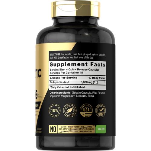 View 2 D-Aspartic Acid 3000mg per serving | 180 Capsules