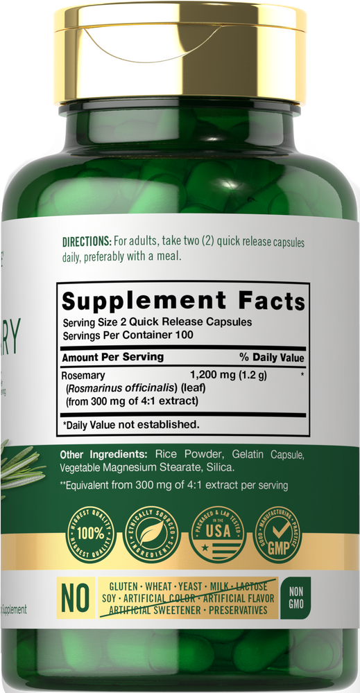 Rosemary Extract 1200mg per serving | 200 Capsules