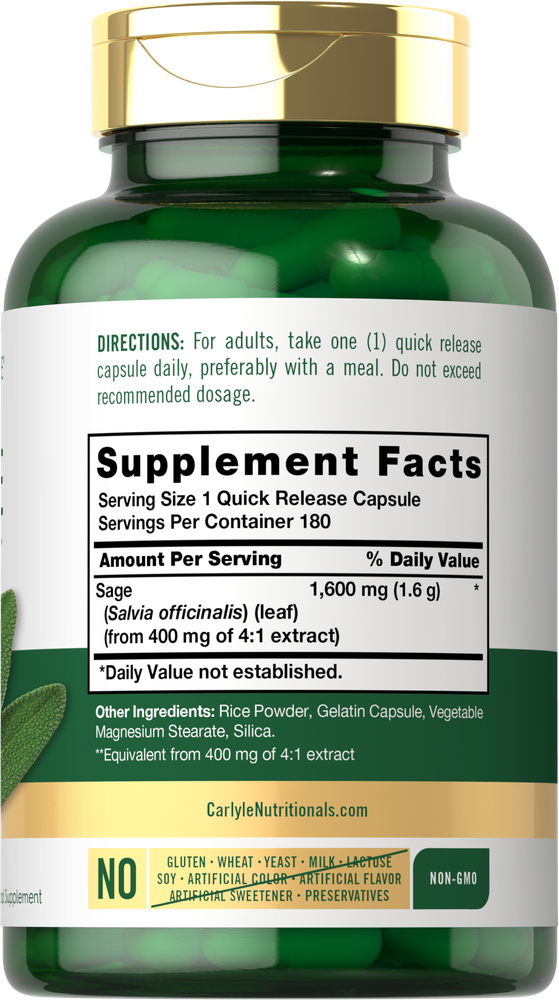 Sauge 1600mg | 180 Capsules