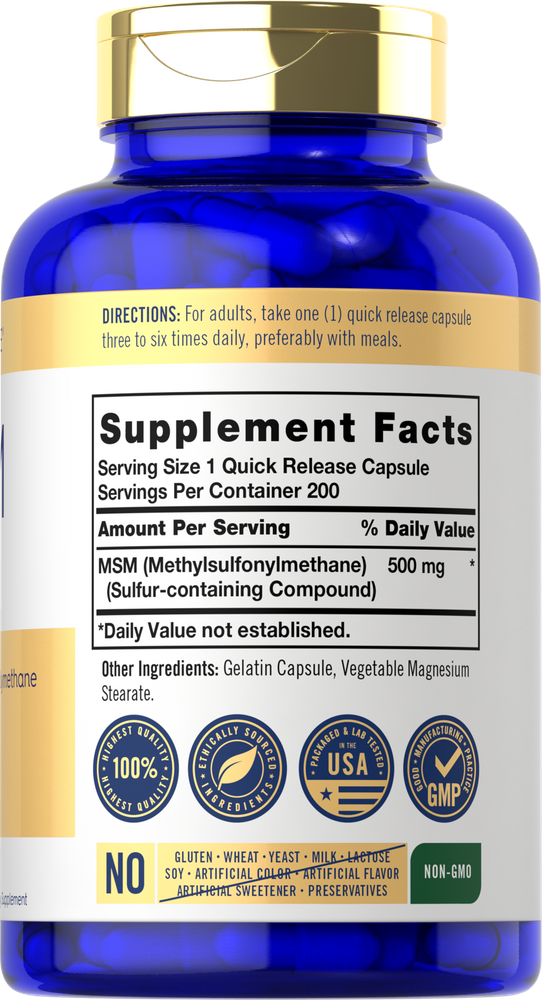 MSM 500mg | 200 Capsules