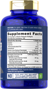 Cod Liver Oil 1245 mg | 300 Softgels