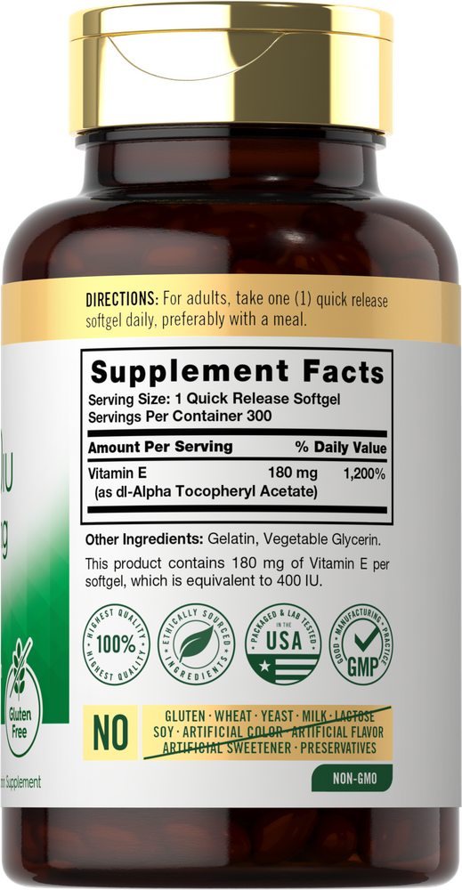 Vitamin E 180mg | 300 Softgels