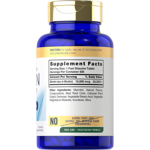 View 2 Biotina 10,000 mcg | 500 Tabletas